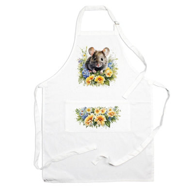 Purely Home Pet Animals & Flowers Mouse ApronFloral Gifts For HerCooking & Baking from B&Q