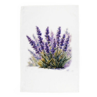 Purely Home Floral Lavender Tea TowelPanama Cotton Dish Cloth Kitchen Gift For Flower Lovers from B&Q