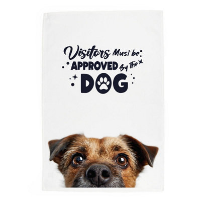 Purely Home Border Terrier Tea Towel Panama Cotton Novelty Kitchen Gift For Dog Lovers from B&Q
