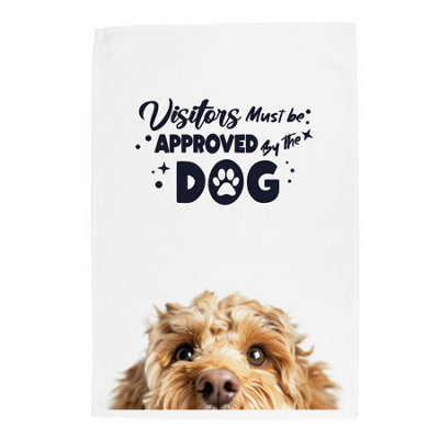 Purely Home Cockapoo Tea Towel Panama Cotton Novelty Kitchen Gift For Dog Lovers from B&Q