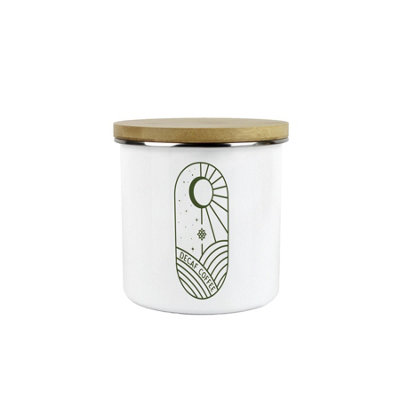 Purely Home Boho Minimalist Decaf Coffee Storage CanisterSimplistic Floral Kitchen Decor GiftMetal/enamel Hot Drinks Storage Container from B&Q