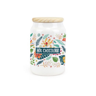 Purely HomeTropical FlowersHot Chocolate CanisterKitchen Storage Jar from B&Q
