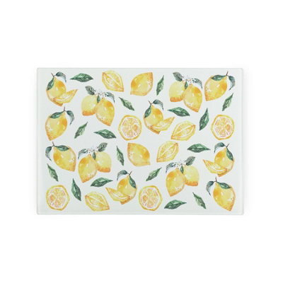 Purely Home Lemons Smooth Glass Worktop SaverSmall Chopping Board from B&Q