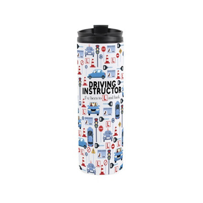 Purely Home Driving Instructor Travel MugNovelty Learner Driver Gift Stainless Steel Double-Walled Hot/cold Drinks Travel Flask from B&Q