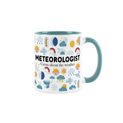 B&Q -  Meteorologist MugWeather Sunshine Humourous Trades Funny Novelty GiftTea/coffee Hot Drinks Ceramic Blue Cup Present