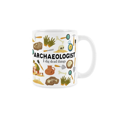 Purely Home Archeologist MugHumourous Dinosaur Excavation Trades Funny Novelty GiftTea/coffee Hot Drinks Ceramic Cup Present from B&Q