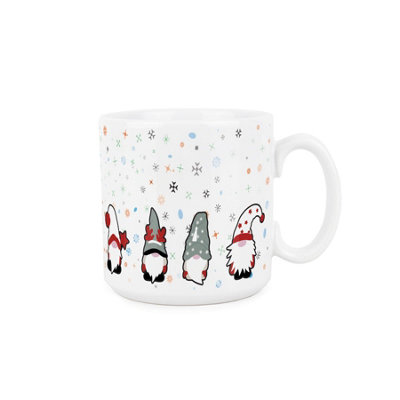Purely Home Christmas Gonks MugFestive Xmas Gnome GiftsTea/coffee Ceramic White Cup from B&Q