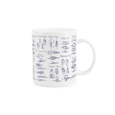 B&Q -  Sailing Knots MugBlue & White Scouting/camping & Fishing GiftTea/coffee Bone China Cup Present