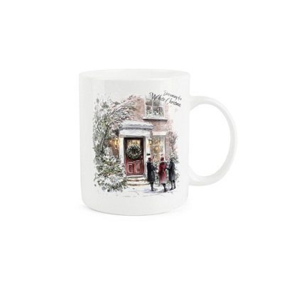 Purely Home White Christmas MugFestive Carol Singers Xmas Gift MugBone China Cup from B&Q