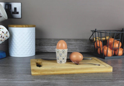 B&Q -  Wreath Animals Ceramic Egg CupsWoodland Themed Kitchen Gift Box Set Of 4