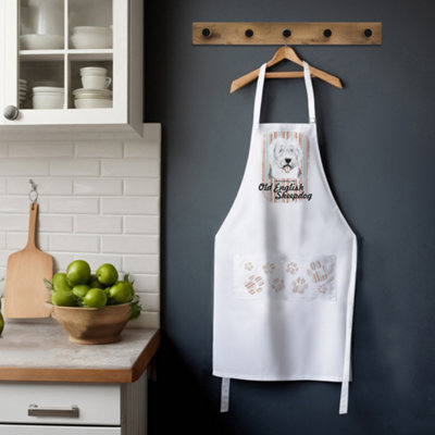 Purely Home Old English Sheepdog ApronThis House Belongs To The DogCooking & Baking Gift from B&Q