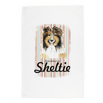 Purely Home Sheltie Tea TowelNovelty Dog Themed Gift Kitchen Linen/dish Cloth from B&Q