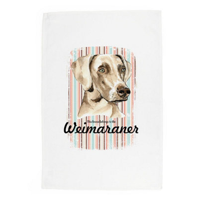 Purely Home Weimaraner Tea TowelNovelty Dog Themed Gift Kitchen Linen/dish Cloth from B&Q