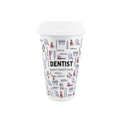 Dentist Ceramic Travel Mug - Novelty Medical Reusable Insulated Drinks Cup Gift - Image 3