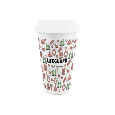 Purely Home Lifeguard Ceramic Travel MugNovelty Flask Gifts For LifeguardsDouble-Walled Insulated Hot/cold Drinks Cup Present from B&Q