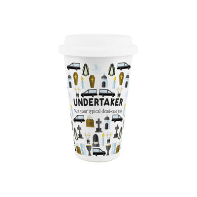 Purely Home Undertaker Ceramic Travel MugNovelty Gifts For Funeral DirectorsDouble-Walled Insulated Hot/cold Drinks Flask from B&Q