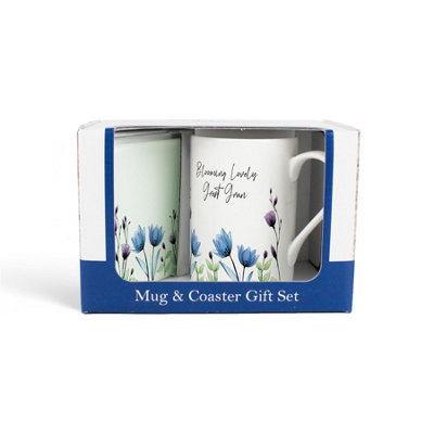 B&Q -  Great Gran Mug & Coaster Gift SetBlooming Lovely Great Gran Flowers Bone China Mug And Glass Coaster SetTea/coffee Present