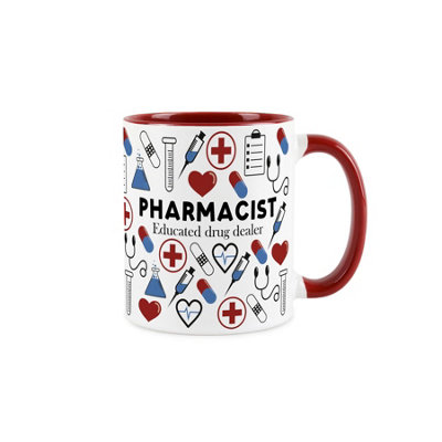 Purely Home Pharmacist MugHumorous Medical Themed Trades Funny Novelty GiftTea/coffee Hot Drinks Red Ceramic Cup Present from B&Q
