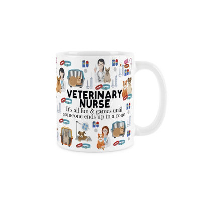 B&Q -  Vet Nurse MugHumorous Veterinary Trades Funny Novelty GiftTea/coffee Hot Drinks White Ceramic Cup Present