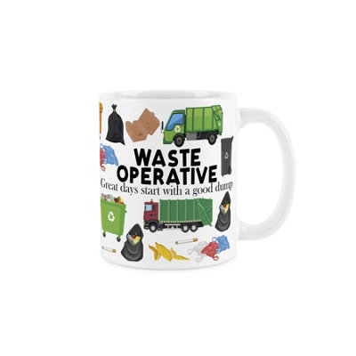 Purely Home Waste Operative MugHumorous Bin Man Worker Funny Novelty GiftTea/coffee Hot Drinks White Ceramic Cup Present from B&Q