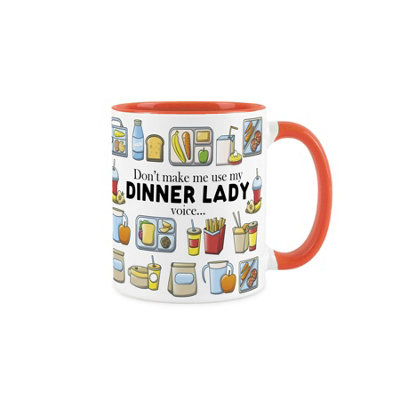 Dinner Lady Mug - Novelty School Lunch Staff Orange Ceramic Mug Gift - Image 3