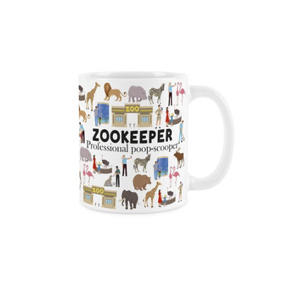 Purely Home Zookeeper MugHumorous Zoo Worker/animal Keeper Funny Novelty GiftTea/coffee Hot Drinks White Ceramic Cup Present from B&Q