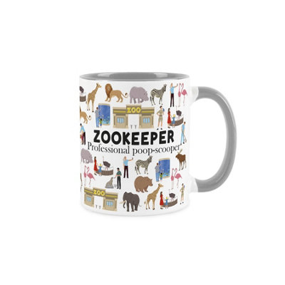 Purely Home Zookeeper MugHumorous Zoo Worker/animal Keeper Funny Novelty GiftTea/coffee Hot Drinks Grey Ceramic Cup Present from B&Q