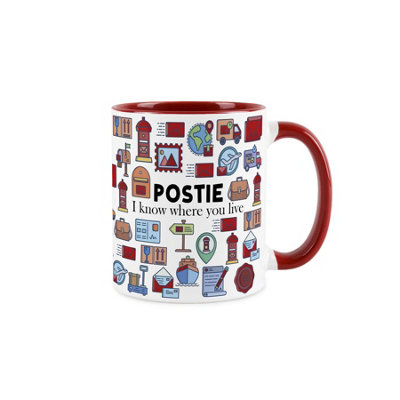 Purely Home Postie MugHumorous Postman/postwoman Funny Novelty GiftTea/coffee Hot Drinks Red Ceramic Cup Present from B&Q