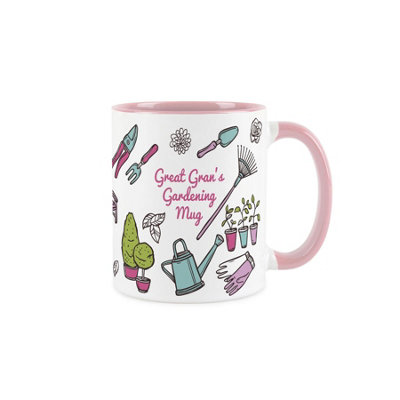 Purely Home Great Grans Gardening MugGardening Accessories & Tools PresentsWhite & Pink Coffee/tea Gift For Gardeners 11Oz from B&Q
