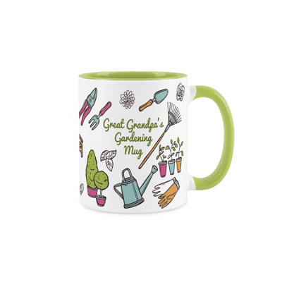Purely Home Great Grandpas Gardening MugGardening Accessories & Tools PresentsWhite & Light Green Coffee/tea Gift For Gardeners 11Oz from B&Q