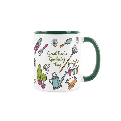 Purely Home Great Grans Gardening MugGardening Accessories & Tools PresentsWhite & Dark Green Coffee/tea Gift For Gardeners 11Oz from B&Q