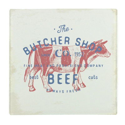 Purely Home Butchers Shop Large Square Worktop ProtectorSmooth Glass Chopping Board from B&Q