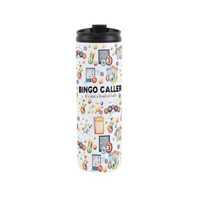 Bingo Caller Travel Mug - Novelty Trades Gift Reusable Stainless Steel Flask - Image 3