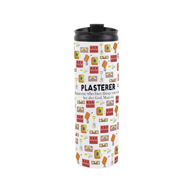 Purely Home Plasterer Travel MugNovelty Tradesman GiftStainless Steel Vacuum-Sealed Double-Walled Hot/cold Drinks Travel Flask from B&Q