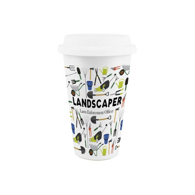 Purely Home Landscaper Ceramic Travel MugHumorous Gardening Novelty Gifts/presentsDouble-Walled Insulated Hot/cold Drinks Flask Cup from B&Q