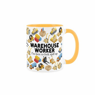 Purely Home Warehouse Worker MugHumorous Tradesman Funny Novelty GiftTea/coffee Hot Drinks White Ceramic Cup Present from B&Q