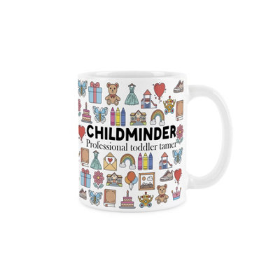 Purely Home Childminder MugHumorous Nanny/babysitter Themed Novelty GiftsTea/coffee Hot Drinks White Ceramic Cup Present from B&Q