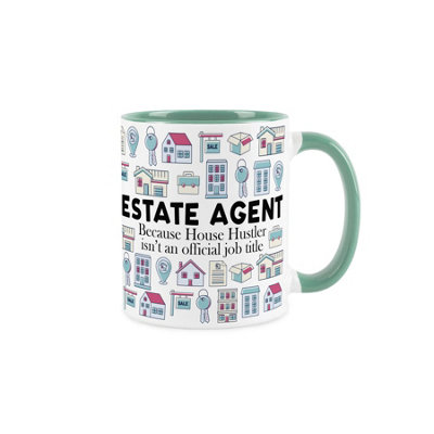Purely Home Estate Agent MugHumorous Realtor Property Sales Themed Novelty GiftsTea/coffee Hot Drinks Turquoise Ceramic Cup Present from B&Q