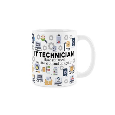 Purely Home It Technician MugHumorous Technical & Computer Support Themed Novelty GiftsTea/coffee Hot Drinks White Ceramic Cup Present from B&Q