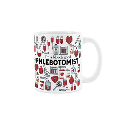 Purely Home Phlebotomist MugHumorous Medical Themed Novelty GiftsTea/coffee Hot Drinks White Ceramic Cup Present from B&Q