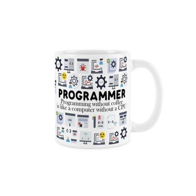 Purely Home Programmer MugHumorous Computing & Technology Operator Themed GiftsTea/coffee Hot Drinks White Ceramic Cup Present from B&Q