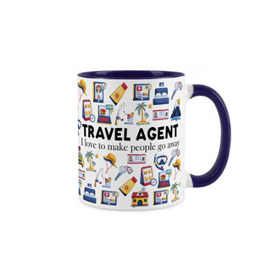 Purely Home Novelty Travel Agent Navy Blue Mug - Coffee/Tea Ceramic Cup Gift - Navy Blue - Image 3