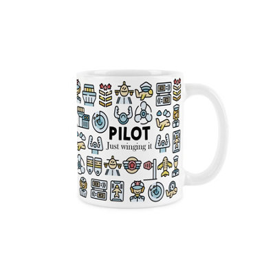 Purely Home Pilot MugHumorous Aircraft Pilot/aviator Themed Novelty GiftsTea/coffee Hot Drinks White Ceramic Cup Present from B&Q