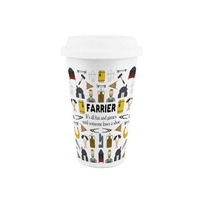 Purely Home Farrier Ceramic Travel MugNovelty Horse Shoe Fitter/equine Jobs Gifts/presentsDouble-Walled Insulated Drinks Flask Cup from B&Q