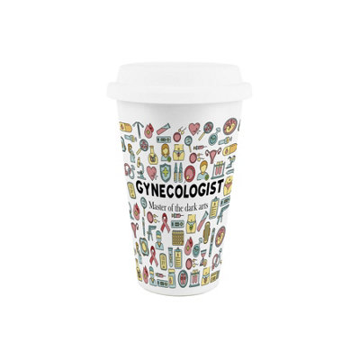 Purely Home Gynecologist Ceramic Travel MugNovelty Female Healthcare Gifts/presentsDouble-Walled Insulated Drinks Flask Cup from B&Q