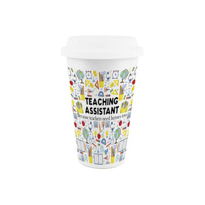 Purely Home Teaching Assistant Ceramic Travel MugSchool Ta & Educational Careers Gifts/presentsDouble-Walled Insulated Drinks Flask Cup from B&Q