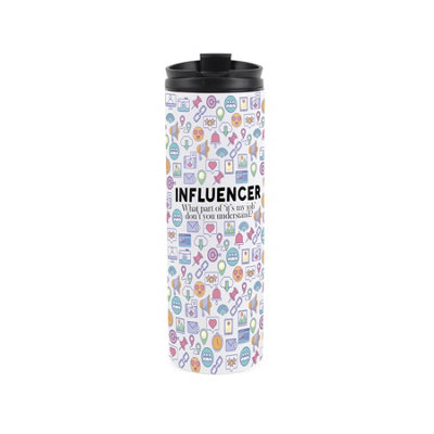 Purely Home Influencer Travel MugNovelty Social Media & Marketing GiftStainless Steel Double-Walled Hot/cold Drinks Travel Flask from B&Q