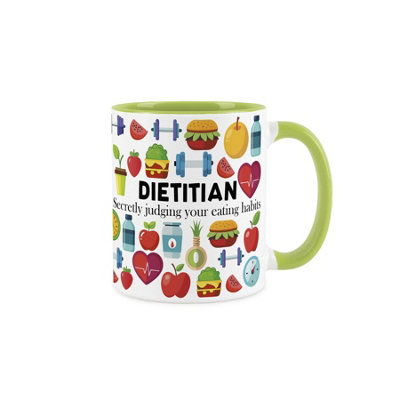Purely Home Dietitian MugHumorous Healthcare & Wellbeing Nutrition Coach Novelty GiftTea/coffee Hot Drinks Green Ceramic Cup Present from B&Q