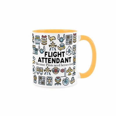Purely Home Flight Attendant MugHumorous Novelty Gift For Aircraft Transport StaffTea/coffee Hot Drinks Yellow Ceramic Cup Present from B&Q