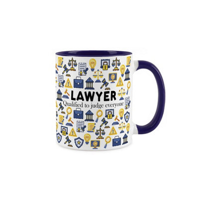 Purely Home Lawyer MugHumorous Law Solicitor/ Barrister Legal Action Job Novelty GiftTea/coffee Hot Drinks Navy Blue Ceramic Cup Present from B&Q